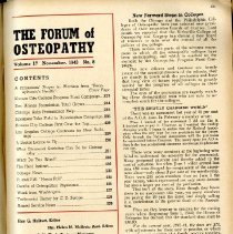 Forum of Osteopathy Volumes 16 and 17; 1943