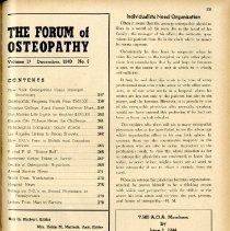 Forum of Osteopathy Volumes 16 and 17; 1943