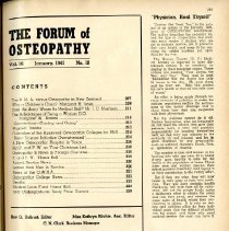 Forum of Osteopathy Volumes 16 and 17; 1943