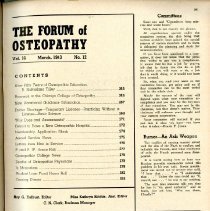 Forum of Osteopathy Volumes 16 and 17; 1943