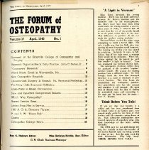 Forum of Osteopathy Volumes 16 and 17; 1943