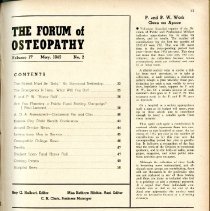 Forum of Osteopathy Volumes 16 and 17; 1943