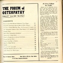 Forum of Osteopathy Volumes 16 and 17; 1943