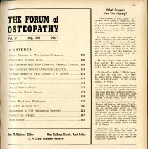 Forum of Osteopathy Volumes 16 and 17; 1943