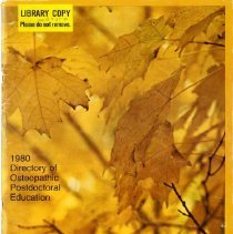 1980 Directory of Osteopathic Postdoctoral Education