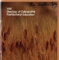 1981 Directory of Osteopathic Postdoctoral Education