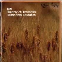 1981 Directory of Osteopathic Postdoctoral Education