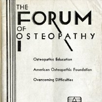 Forum of Osteopathy Volume 6 Number 12; 1933 Mar