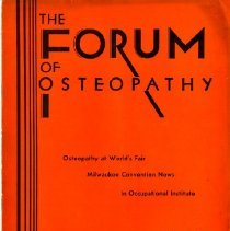 Forum of Osteopathy Volume 7 Number 6; 1933 Sep