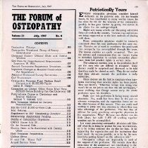 Forum of Osteopathy Volume 21 Number 4; 1947 Jul