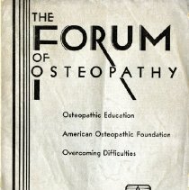 Forum of Osteopathy Volume 6 Number 12; 1933 Mar