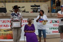 Mamie Norville Receiving Award at Juneteenth Celebration, Another Version