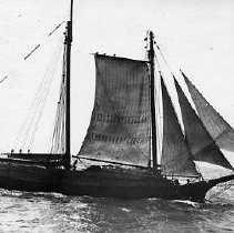Lumber schooner under sail