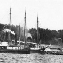 View of Garner Mill and lumber schooners