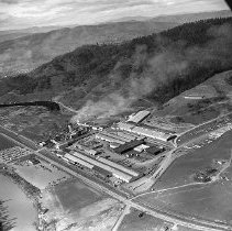 Aerial view of Roseburg Lumber plant, ca 1950