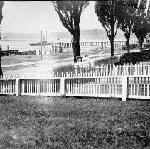 View of Upqua River from front yard of W.F.Jewett house in Gardiner ca1900