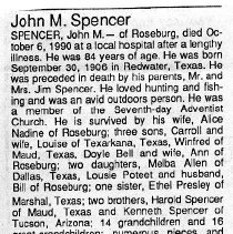 John M. Spencer obituary