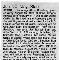Julius C. "Jay" Starr obituary