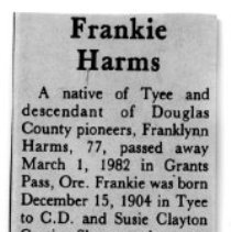 Franklynn "Frankie" Harms obituary