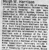 Hugh W. Harrison obituary