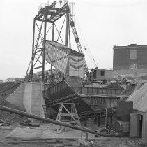 Chip truck being emptied