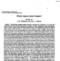 Stream organic matter budgets /, Journal of the North American Benthological Society