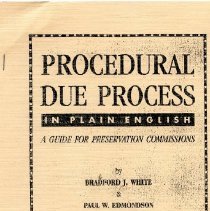 Procedural Due Process in Plain English ; A Guide for Preservation Commissions