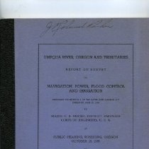 Umpqua River, Oregon and Tributaries, Report on survey on navigation, power, flood control and irrigation