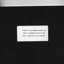 History of the Roseburg Rotary Club, from its founding in 1921 to 1961