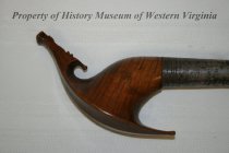 Close up of handcarved handle