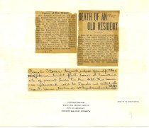 Newspaper article/oral history