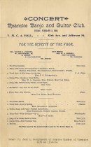 Program for Concert Sponsored by Roanoke Banjo and Guitar Club