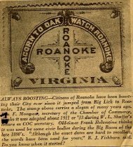 Acorn to Oak, Watch Roanoke (Slogan)