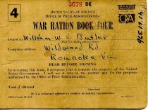 War Ration Book Four: William W.S. Butler
