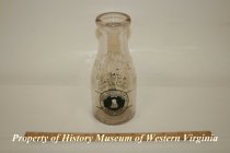 Glass milk bottle, one pint.