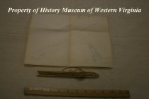 Bobbin with sketch by Dr. G.W. Jeffers at Longwood College, Farmville, VA.