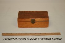 Wooden box that contained toilet soap.
