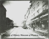 Firefighting scene on Campbell Avenue