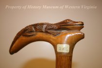Wooden Cane with Alligator Handle
