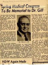 Memorial to Dr. Gill