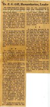 Dr. E.G. Gill, Humanitarian