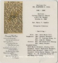 Funeral Announcement for Dr. E. G. Gill