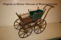 Wooden Doll Carriage with Iron Wheels
