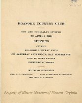 Invitation, Roanoke County Club
