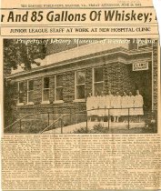 "Junior League Staff at Work at New Hospital Clinic", newspaper