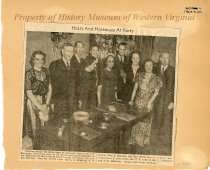 "Hosts and Hostesses At Party," newspaper
