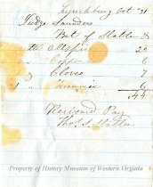 Account Statement from Thomsa S. Stabler to Fleming Saunders