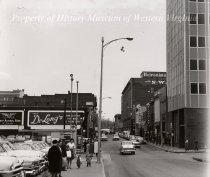 Downtown Roanoke Street Scene - Church Ave. Looking at 1st St., Circa 1960