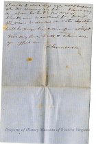 Letter from Fleming Saunders to His Mother, Alice (Watts) Saunders