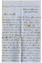 Letter from Fleming Saunders to His Mother, Alice (Watts) Saunders